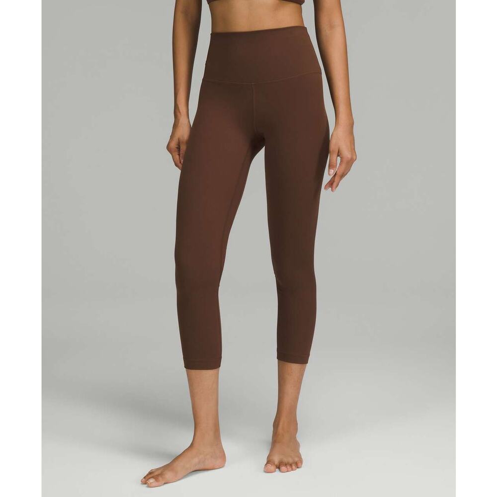 Lululemon Align High Rise Crop 23" Leggings Size 14 Java Brown Pilates Yoga Gym